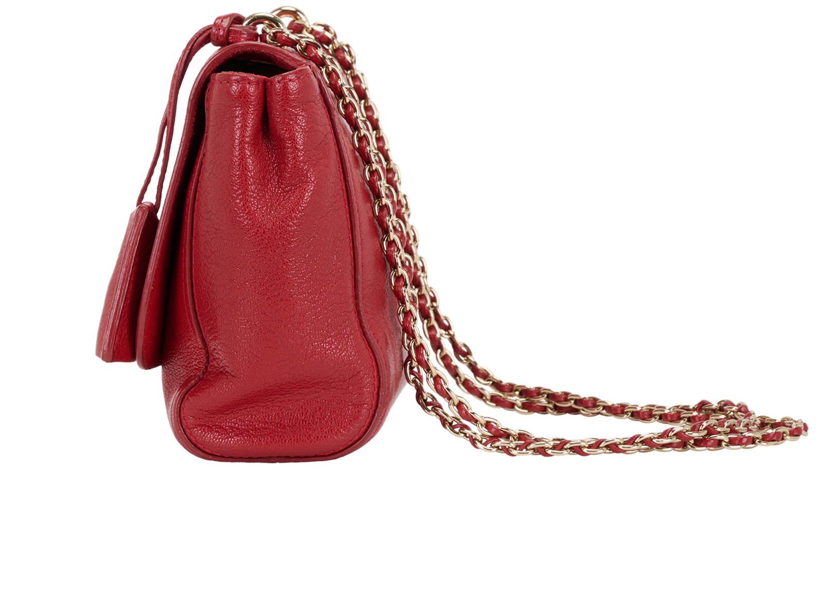 Lily Crossbody, &pound;450, Handbags, Red, Patent Leather, Bottom view